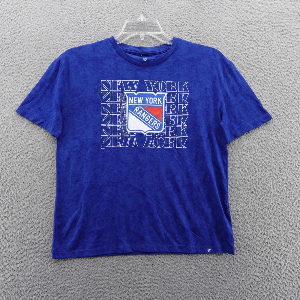 Fanatics New York Rangers T Shirt Womens Small Deep Royal Faded Wash NHL Tee NEW